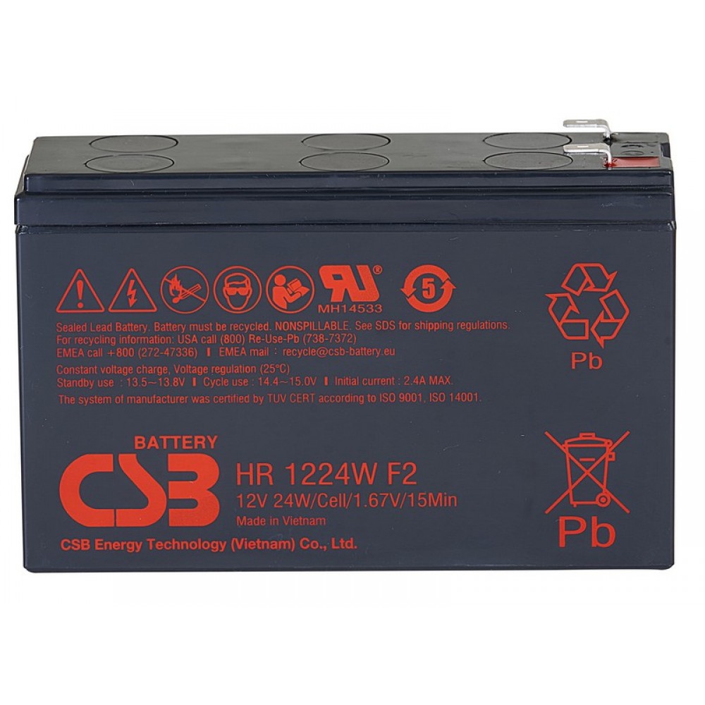 Аккумуляторная батарея CSB HR 1224W  F2F1 12В 6 А·ч